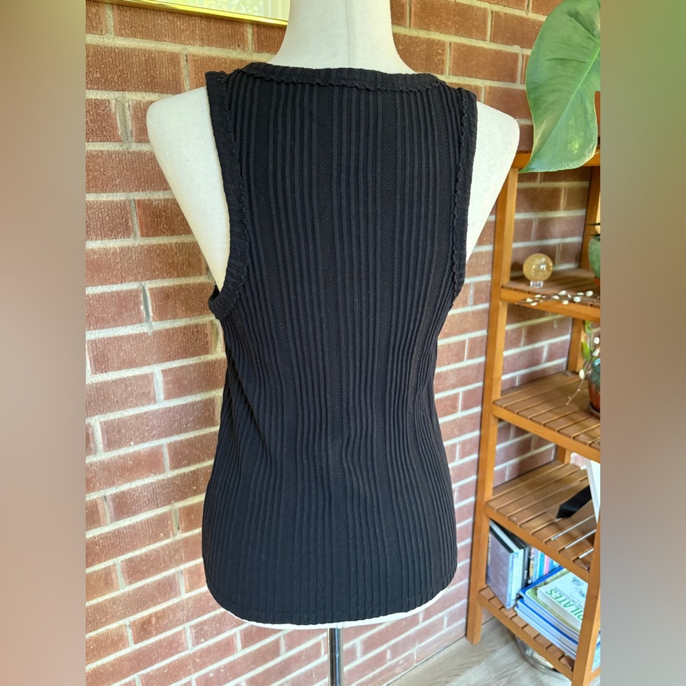 Anthropologie Black Ribbed Camisole size medium - Picture 3 of 5